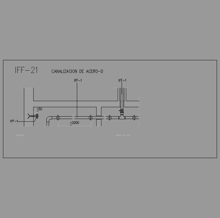 Bloque Autocad Canalización de acero